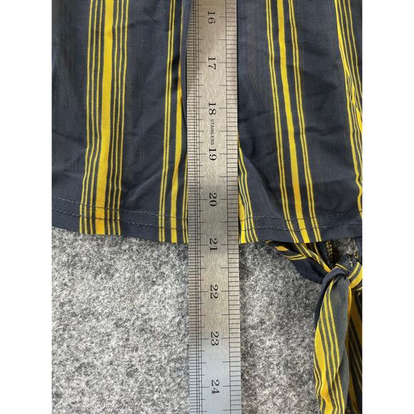 Ivy Rose Off-The-Shoulder Tie Front Navy Blue Yellow Stripe Top Womens Size 2X - Picture 7 of 8